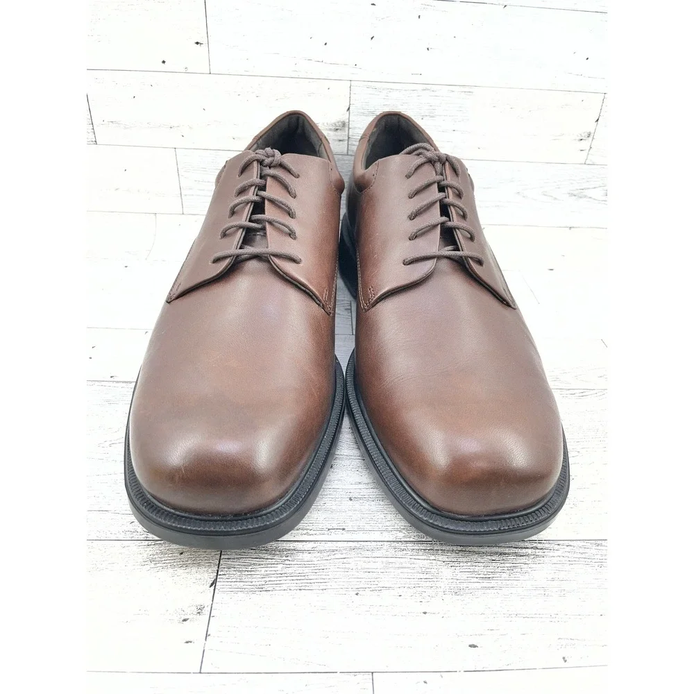 Rockport Essential Details Waterproof Brown Leather Plain Toe Oxfords Men Sz 12M
